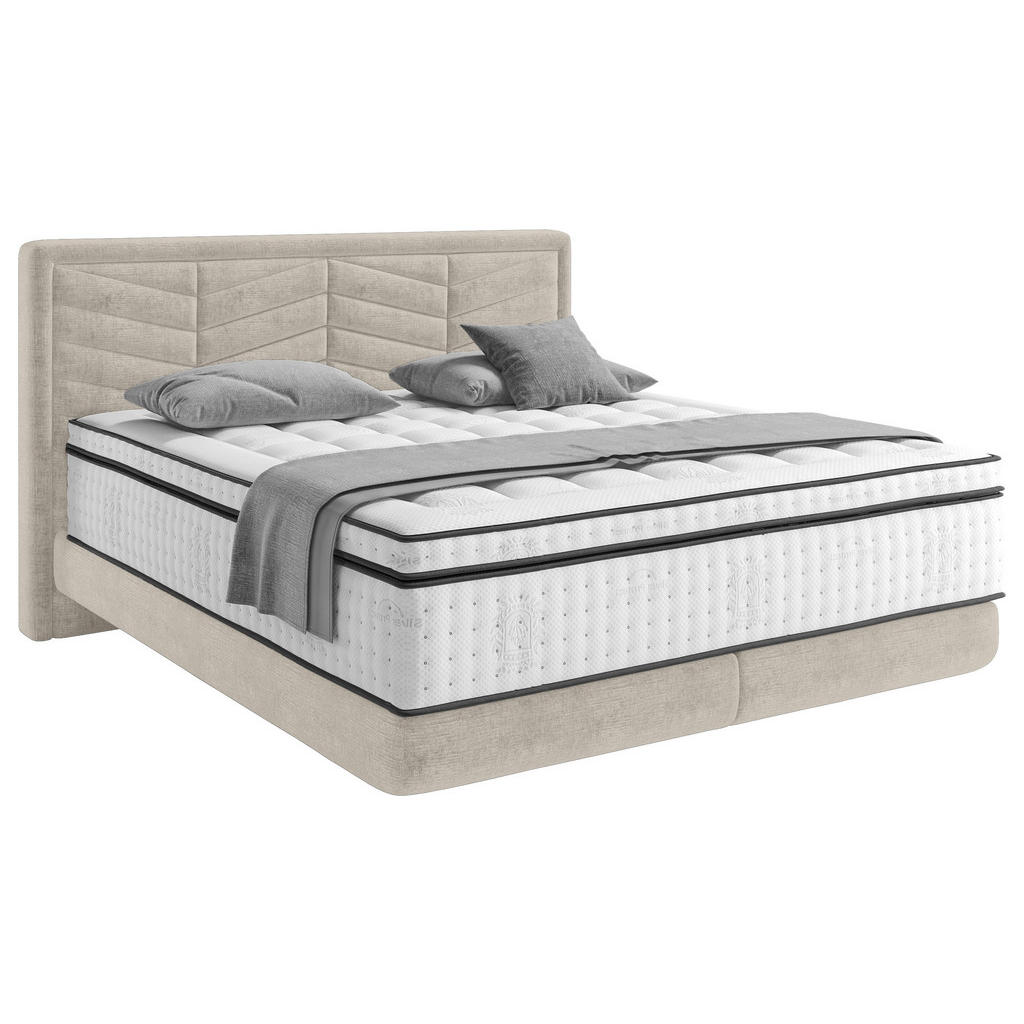 Thumbnail - Carryhome Boxspringbett, Hellgrau, Textil, H3, Höhe ca. 34 cm, 160x200 cm, Stoffauswahl, in verschiedenen Größen erhältl...