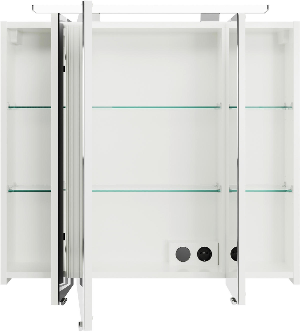 BADEZIMMER 3-teilig  in 84 cm  - Chromfarben/Weiß Hochglanz, MODERN, Glas/Keramik (84cm) - Sadena