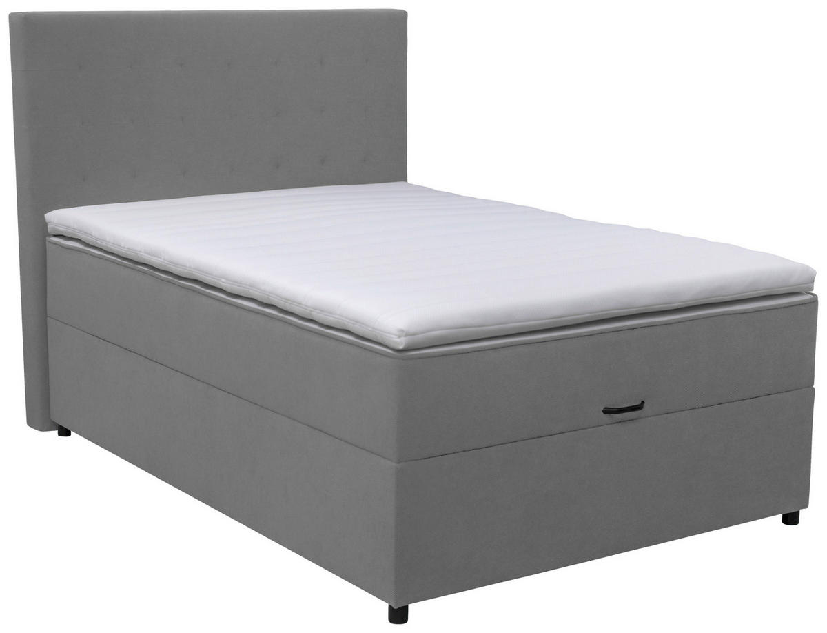 BOXBETT 100/200 cm  in Grau  - Schwarz/Grau, Konventionell, Kunststoff/Textil (100/200cm) - Moderano