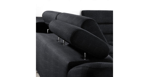 ECKSOFA in Webstoff Anthrazit  - Anthrazit, Design, Textil/Metall (280/235cm) - Hom`in