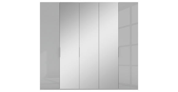 DREHTÜRENSCHRANK 250/223/62 cm 5-türig Grau - Alufarben/Grau, KONVENTIONELL, Glas/Holzwerkstoff (250/223/62cm) - Novel