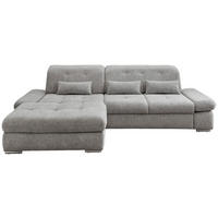 ECKSOFA in Chenille Silberfarben  - Chromfarben/Silberfarben, Design, Textil/Metall (196/300cm) - Livetastic
