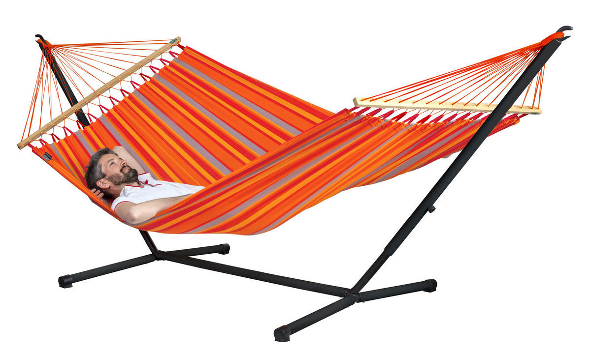 HÄNGEMATTENGESTELL 115/110-130/320-365 cm  - Schwarz, Basics, Metall (115/110-130/320-365cm) - La Siesta