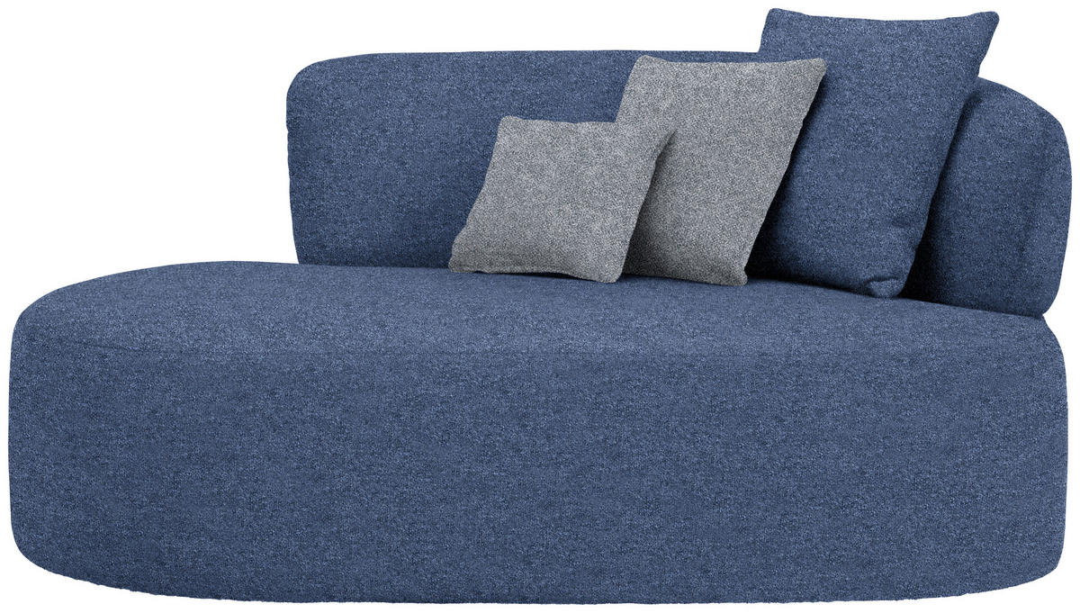 RÉCAMIERE in Flachgewebe Dunkelblau, Dunkelgrau  - Dunkelgrau/Schwarz, MODERN, Kunststoff/Textil (166/86/105cm) - Hom`in