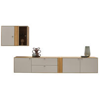 WOHNWAND  Kaschmir, Wildeiche 333,4/179,3/37,1 cm    - Kaschmir/Wildeiche, Design, Glas/Holz (333,4/179,3/37,1cm) - Dieter Knoll