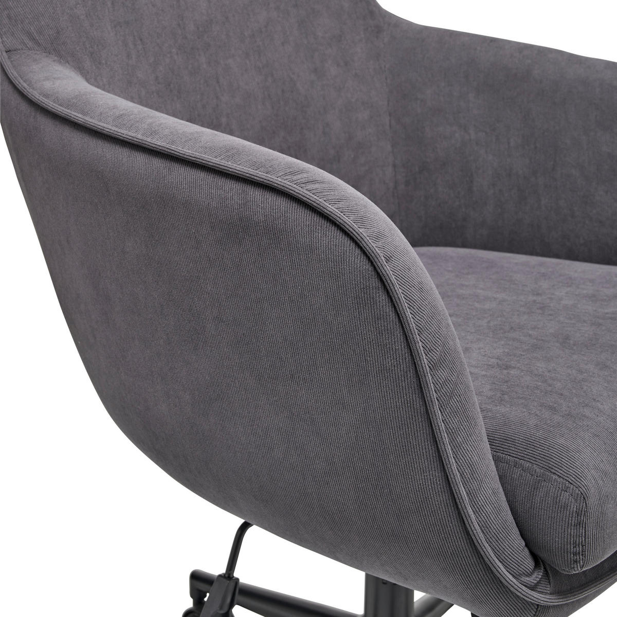 DREHSTUHL  in Cord Dunkelgrau  - Dunkelgrau/Schwarz, Lifestyle, Kunststoff/Textil (63/93-98/71cm) - Livetastic