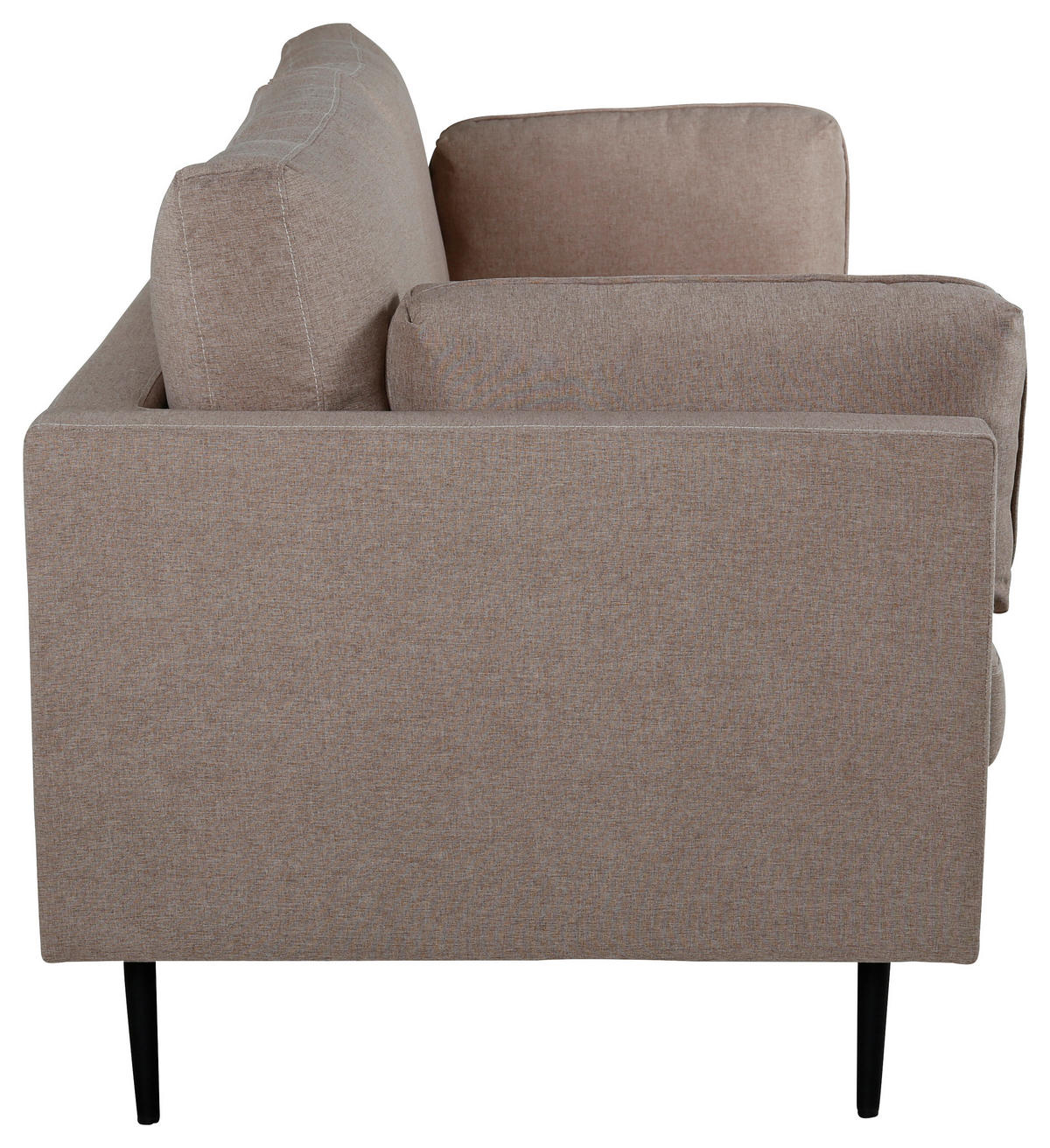 2-SITS SOFFA i metall, textil svart, ljusbrun  - brun/ljusbrun, Design, metall/textil (203/84/90cm) - Livetastic