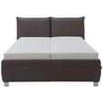 POLSTERBETT Matratze, Lattenrost, Bettkasten 180/200 cm  in Grau  - Chromfarben/Birkefarben, KONVENTIONELL, Holz/Textil (180/200cm) - Dieter Knoll