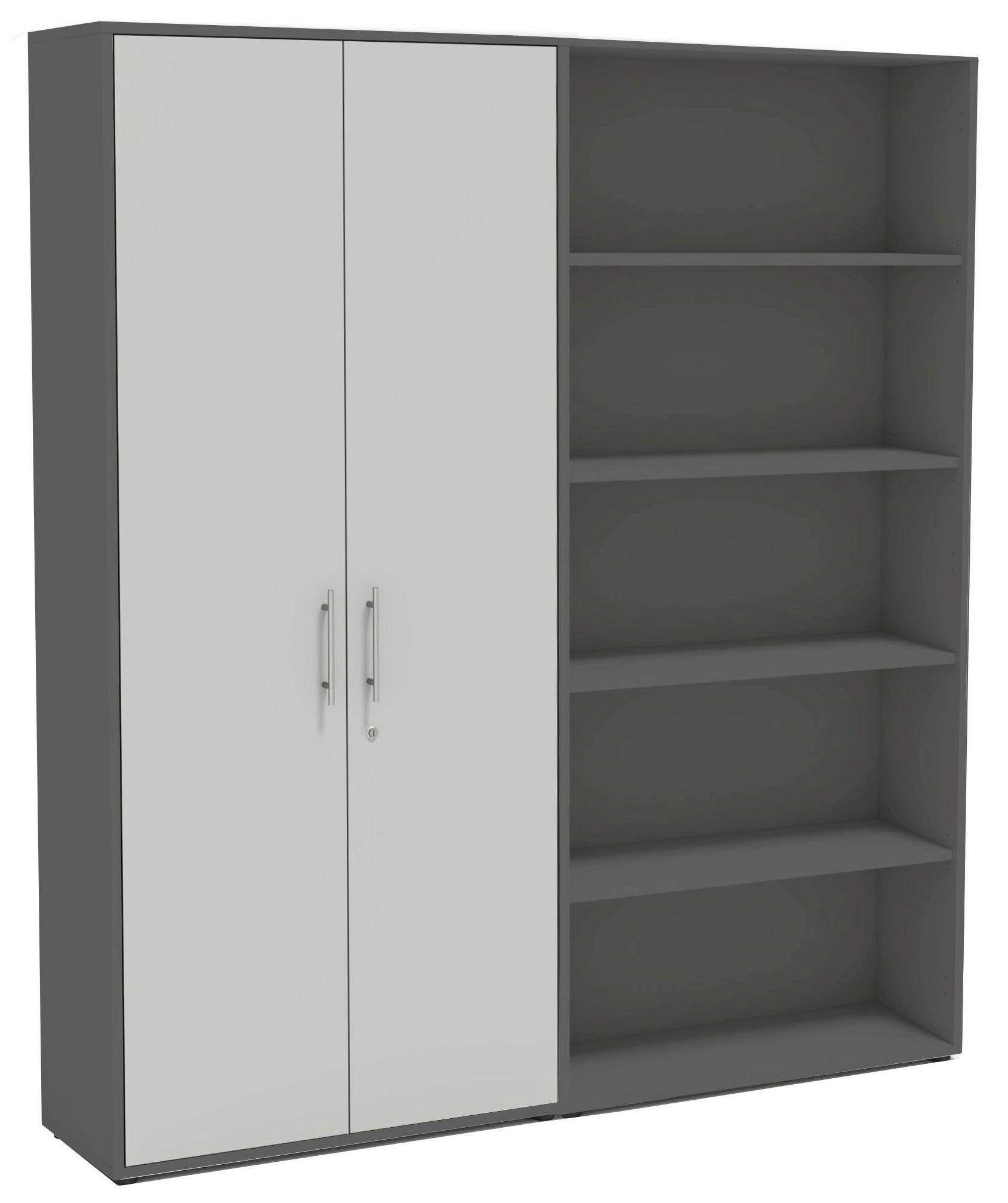 AKTENSCHRANK Anthrazit, Hellgrau  - Anthrazit/Hellgrau, MODERN, Holzwerkstoff (168,8/185,6/33cm) - MID.YOU