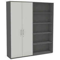 AKTENSCHRANK Anthrazit, Hellgrau  - Anthrazit/Hellgrau, MODERN, Holzwerkstoff (168,8/185,6/33cm) - MID.YOU