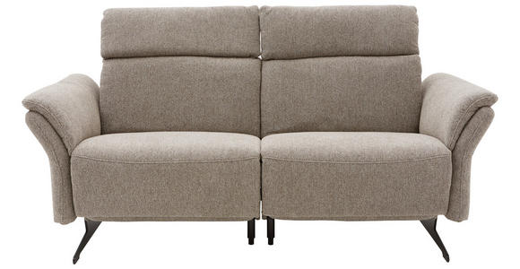 2-SITZER-SOFA Chenille Graubraun - Graubraun/Schwarz, KONVENTIONELL, Textil/Metall (194/106/92cm) - Dieter Knoll
