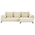 ECKSOFA in Cord Beige  - Beige/Schwarz, KONVENTIONELL, Textil/Metall (311/176cm) - Carryhome