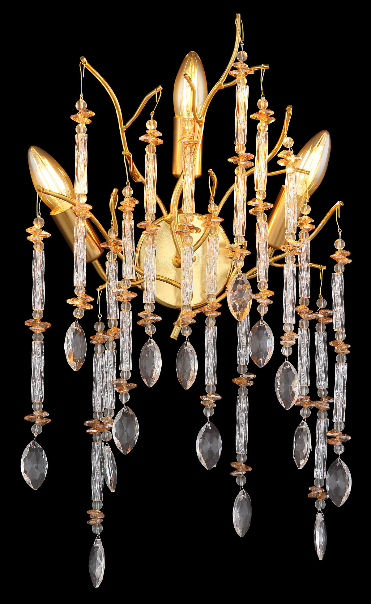 WANDLEUCHTE 35/50 cm   - Klar/Goldfarben, Design, Glas/Metall (35/50cm) - Globo