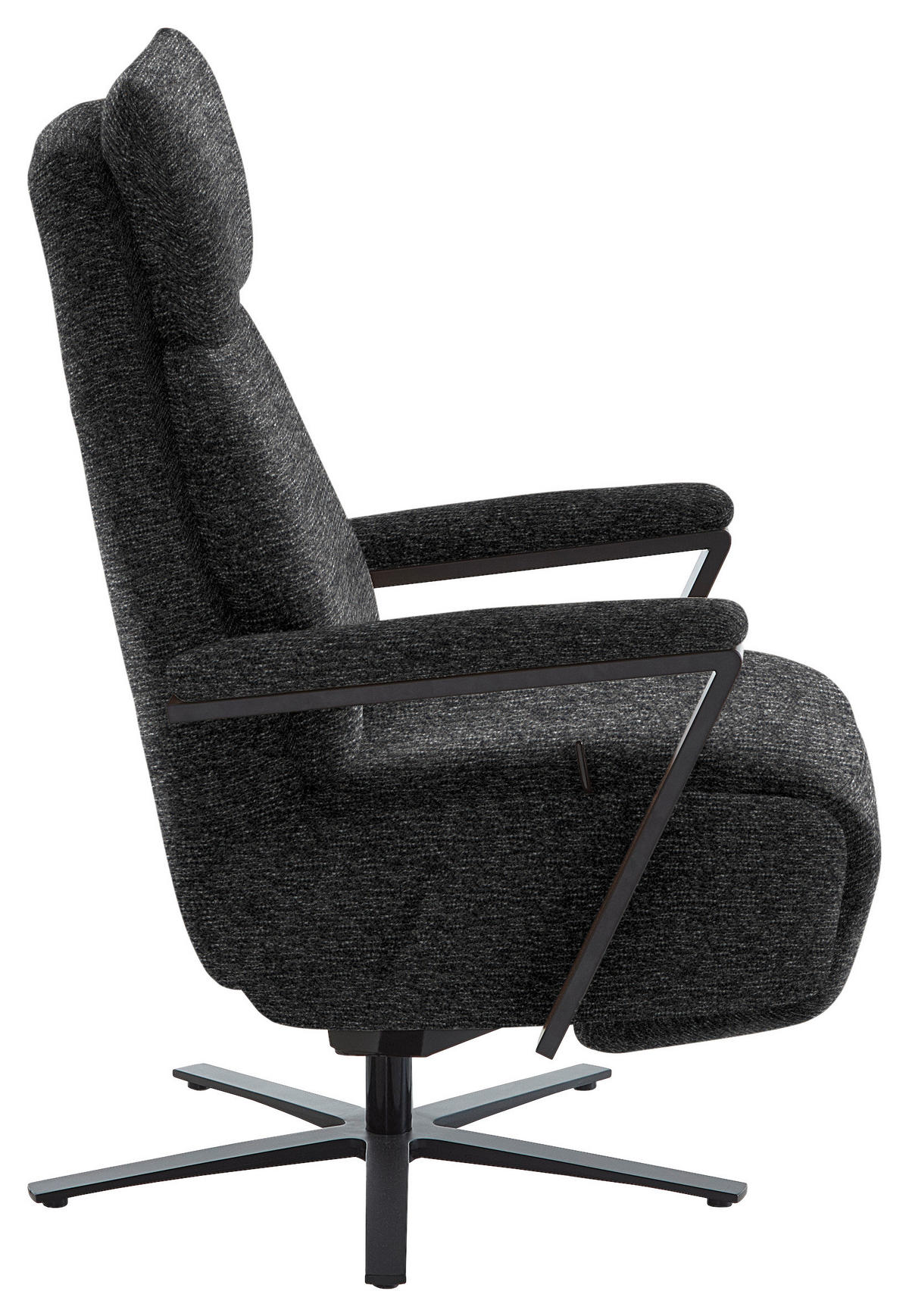 RELAXSESSEL in Textil Anthrazit  - Anthrazit/Schwarz, Design, Textil/Metall (68/117/85cm) - Cantus