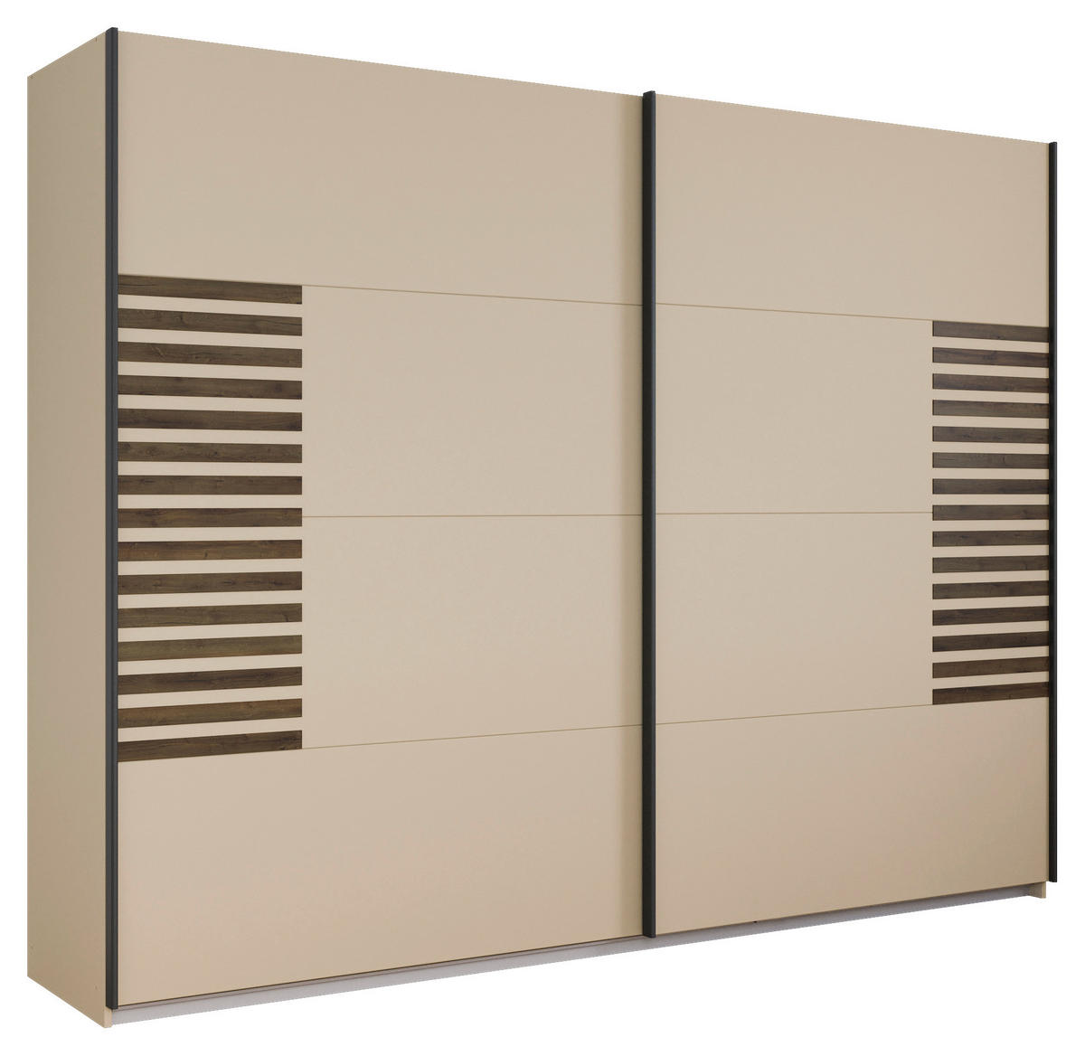 SCHWEBETÜRENSCHRANK 271/210/62 cm 2-türig Champagner, Eiche dunkel  - Eiche dunkel/Champagner, MODERN, Holzwerkstoff/Metall (271/210/62cm) - Rauch Möbel