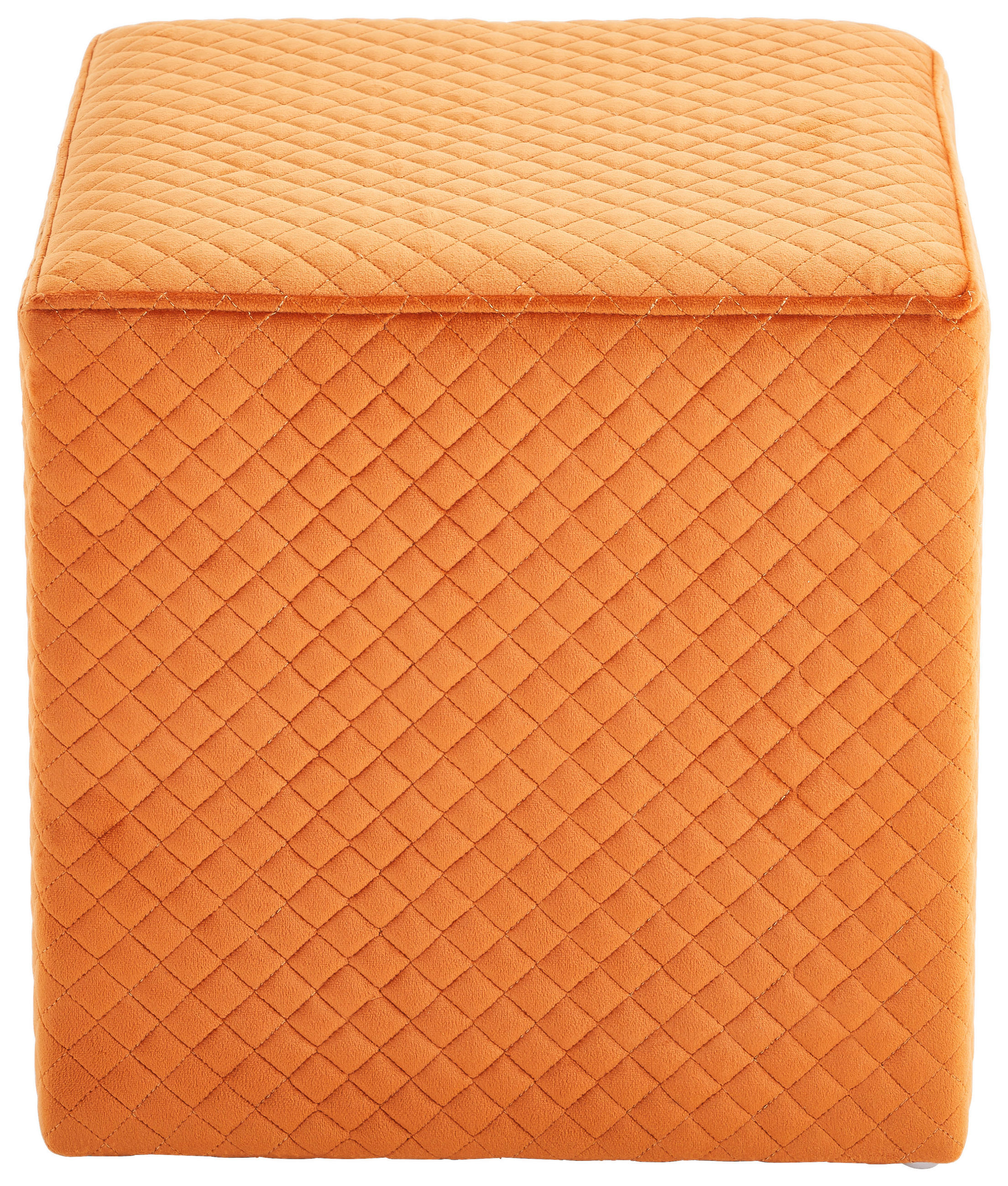 TABURET in lemn, textil portocaliu  - portocaliu, Trend, lemn/textil (38/38/38cm) - Xora