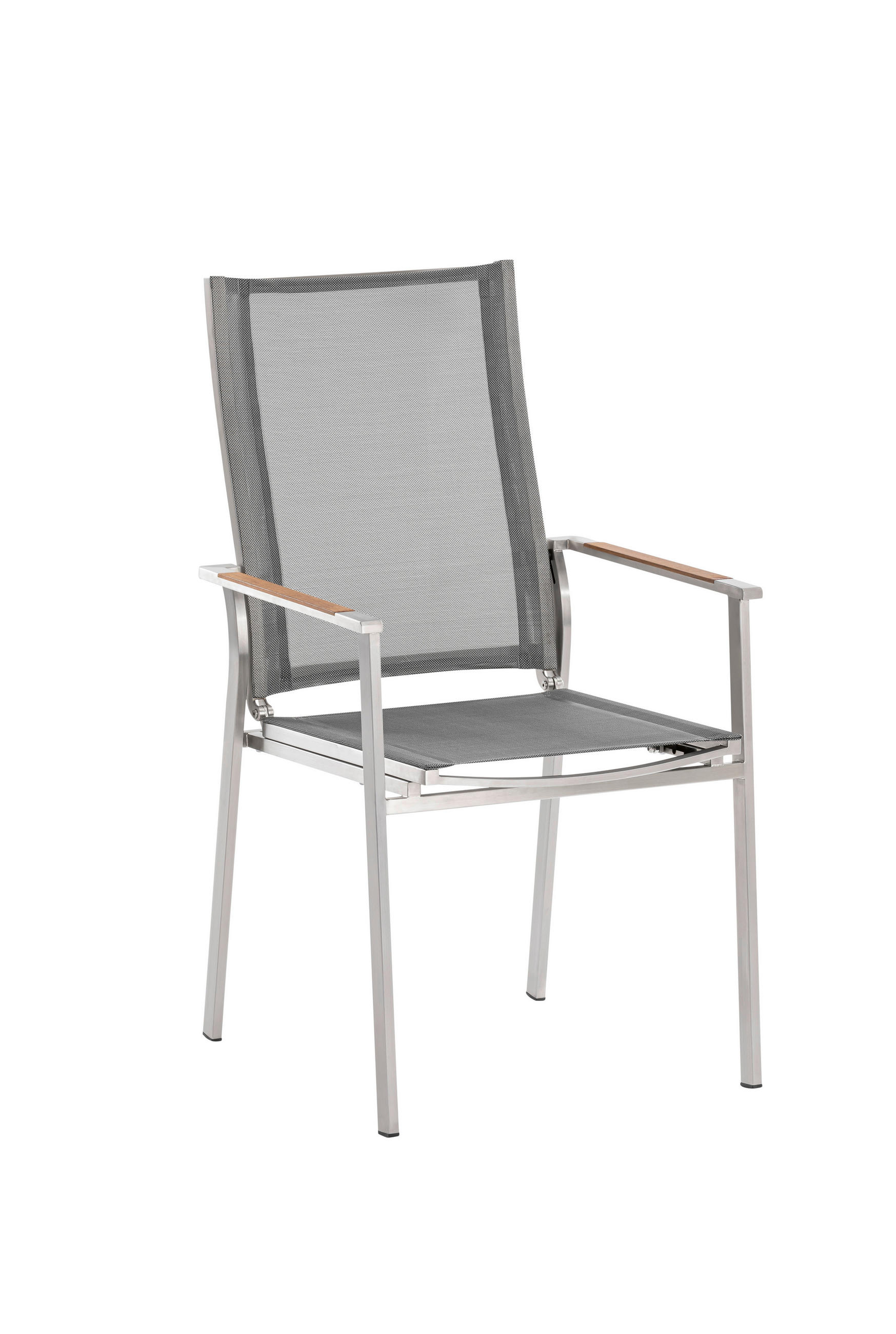 Niehoff Garden Stapelsessel Grau, Silber, Edelstahl, Teak 57x100x62.5 cm