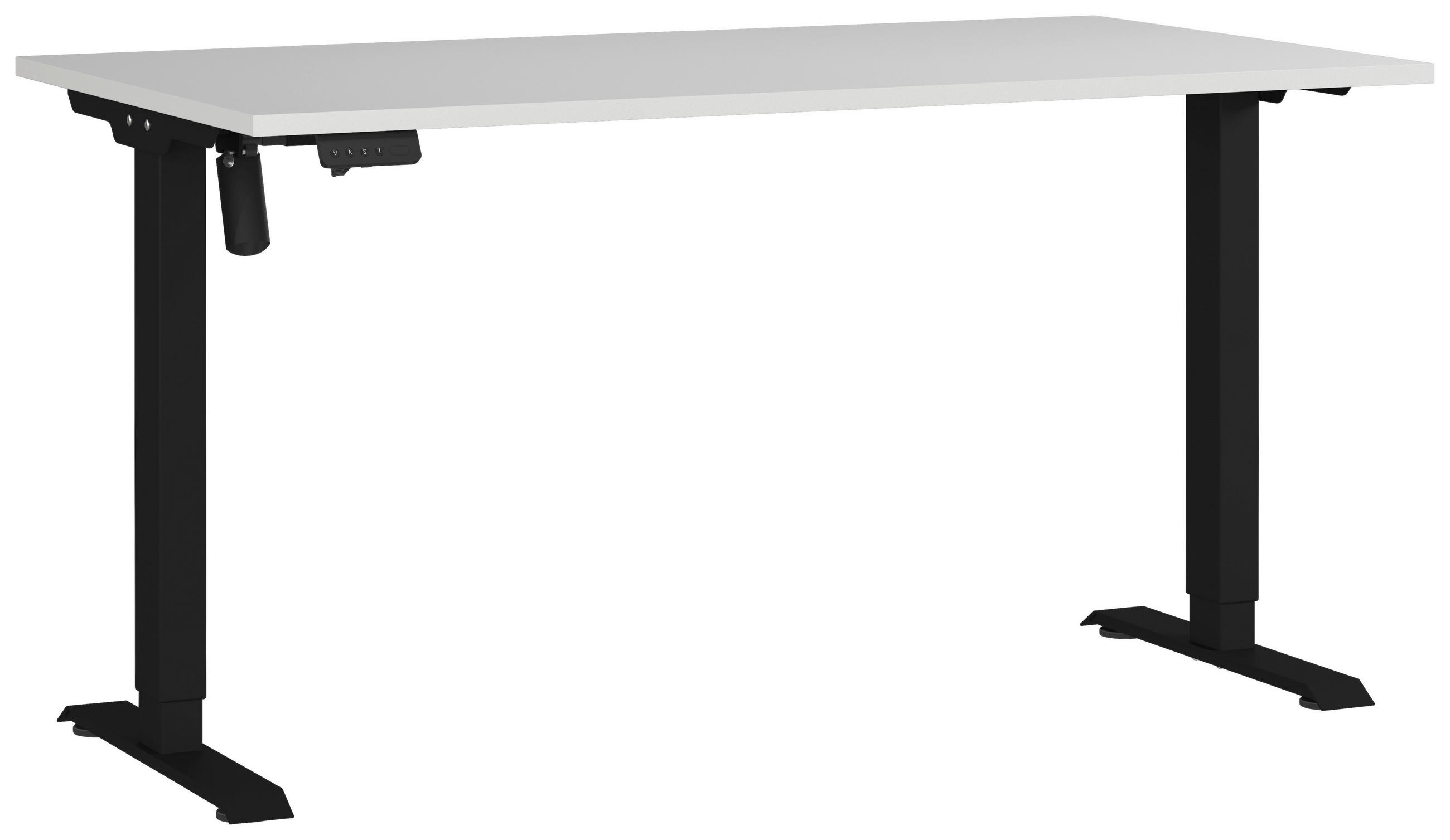 Germania Schreibtisch Grau, Schwarz 80x71-119x140 cm