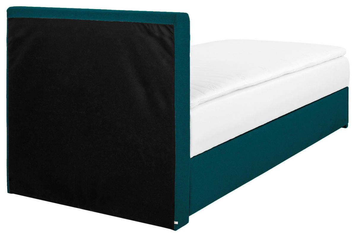 POLSTERBETT Bettkasten, Topper 100/200 cm  in Petrol  - Chromfarben/Petrol, KONVENTIONELL, Holz/Kunststoff (100/200cm) - MID.YOU