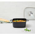SERVIERPFANNE Greblon®-Antihaftbeschichtung  - Klar/Edelstahlfarben, Basics, Glas/Metall (24/24/10,5cm) - Homeware Profession.