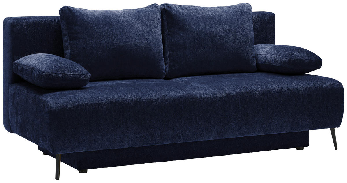 SCHLAFSOFA in Webstoff Dunkelblau  - Schwarz/Dunkelblau, Modern, Textil/Metall (200/90/100cm) - Ti'me