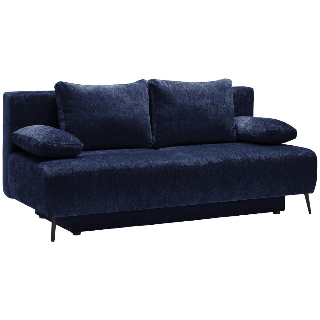 Thumbnail - Ti'me Schlafsofa, Dunkelblau, Textil, 2-Sitzer, Füllung: Hohlfaser,Hohlfaser, 200x90x100 cm, Liegefunktion, Rücken echt,...