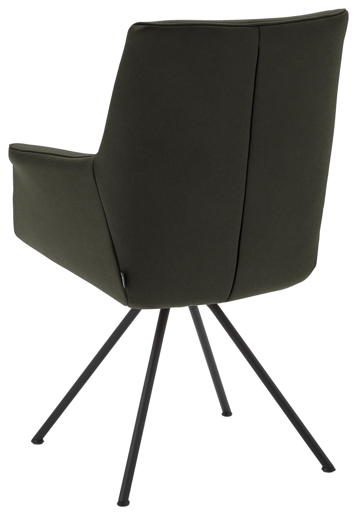 ARMLEHNSTUHL  in Stahl Echtleder pigmentiert  - Dunkelgrün/Schwarz, Design, Leder/Metall (65/91/63cm) - Dieter Knoll