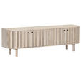 LOWBOARD  in 160/50/47 cm  - Eichefarben/Schwarz, Design, Holz (160/50/47cm) - Landscape