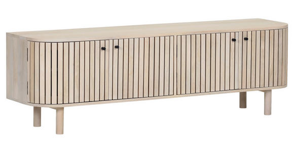 LOWBOARD  in 160/50/47 cm  - Eichefarben/Schwarz, Design, Holz (160/50/47cm) - Landscape