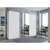 ORMAR - VISEĆA KLIZNA VRATA bela, bela visoki sjaj  300/216/65 cm  - bela/bela visoki sjaj, Konvencionalno, metal/pločasti materijal (300/216/65cm) - Stylife