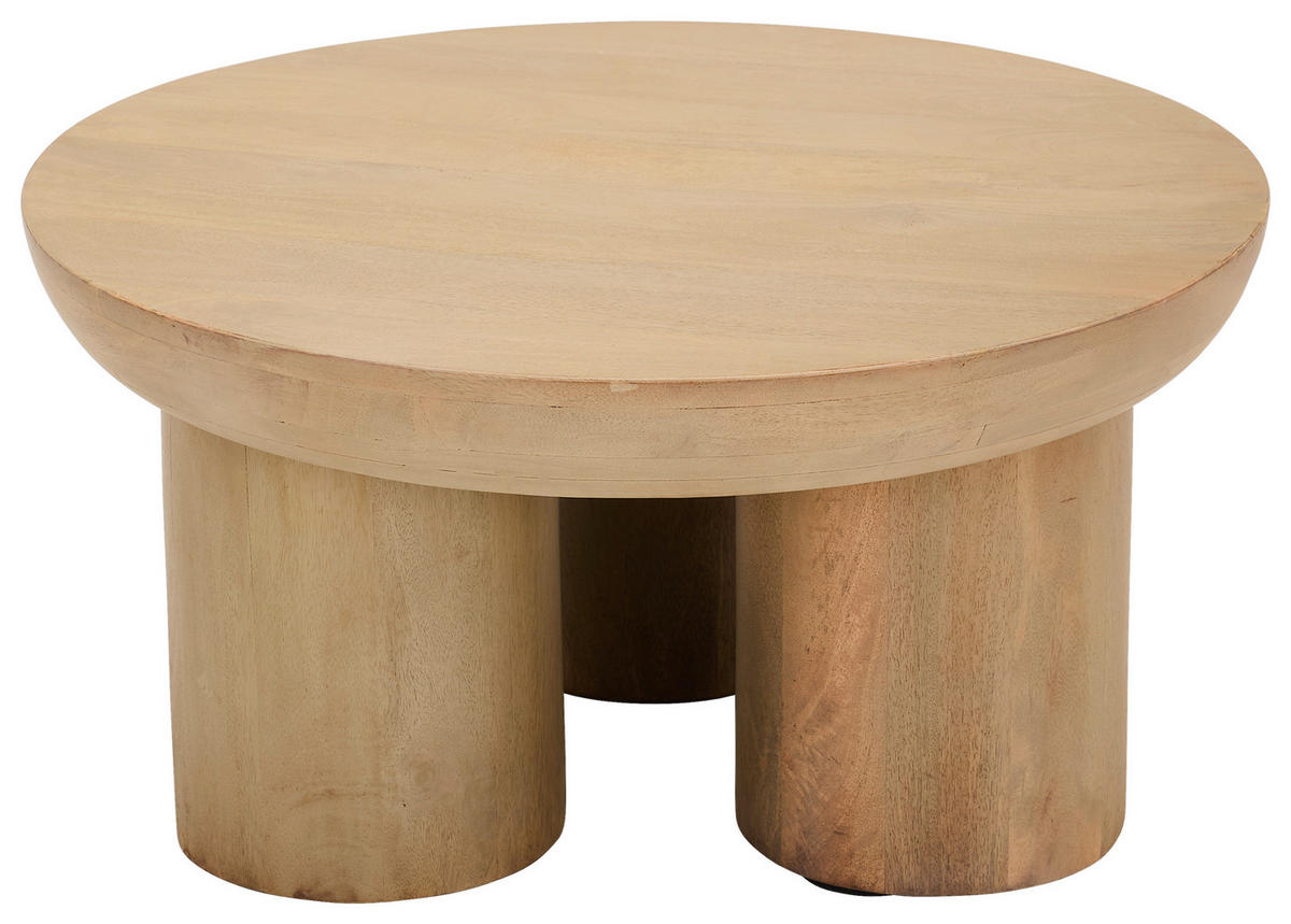 COUCHTISCH Mangoholz vollmassiv 70/35/70 cm rund Naturfarben  - Naturfarben, KONVENTIONELL, Holz (70/35/70cm) - Livetastic