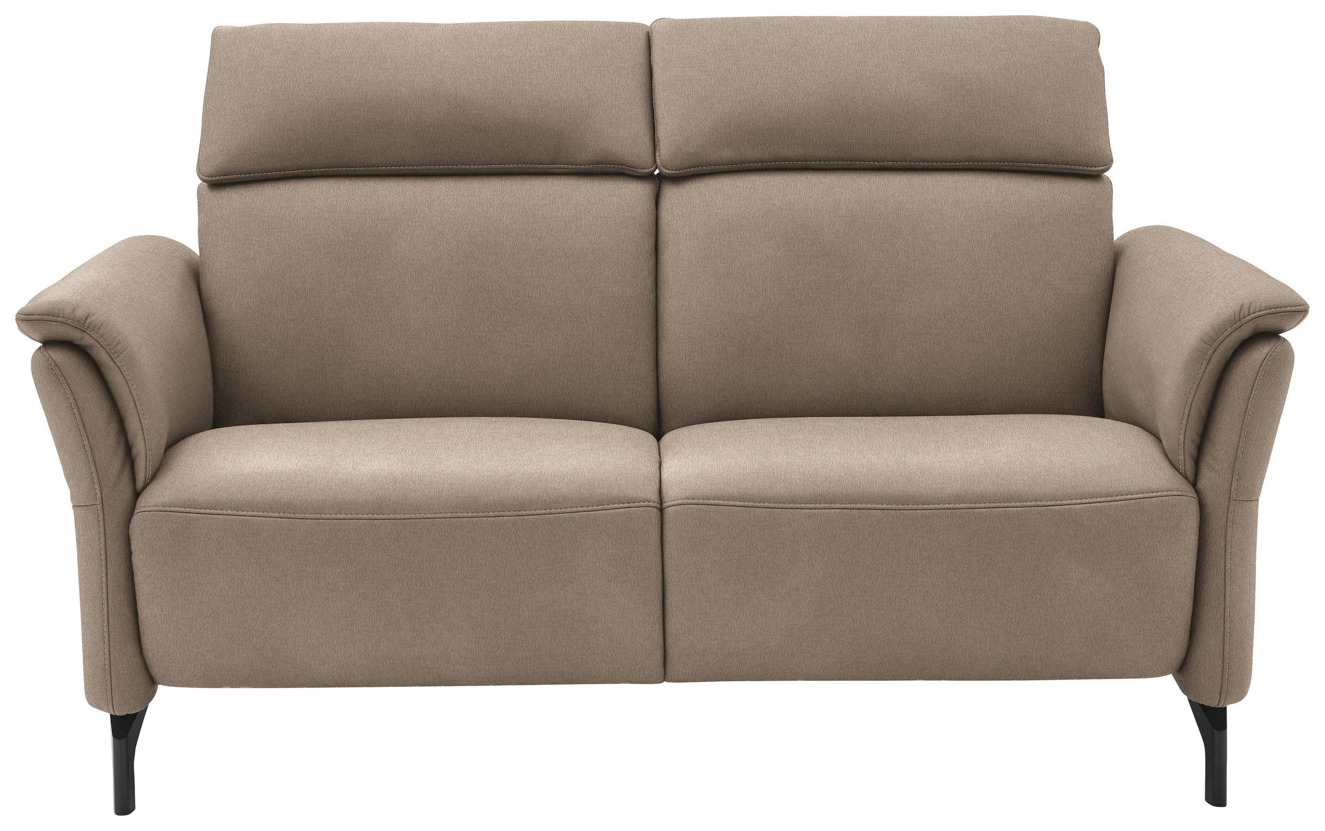 2-SITZER-SOFA Mikrofaser Taupe  - Taupe/Schwarz, Konventionell, Textil/Metall (178/103/95cm) - Dieter Knoll