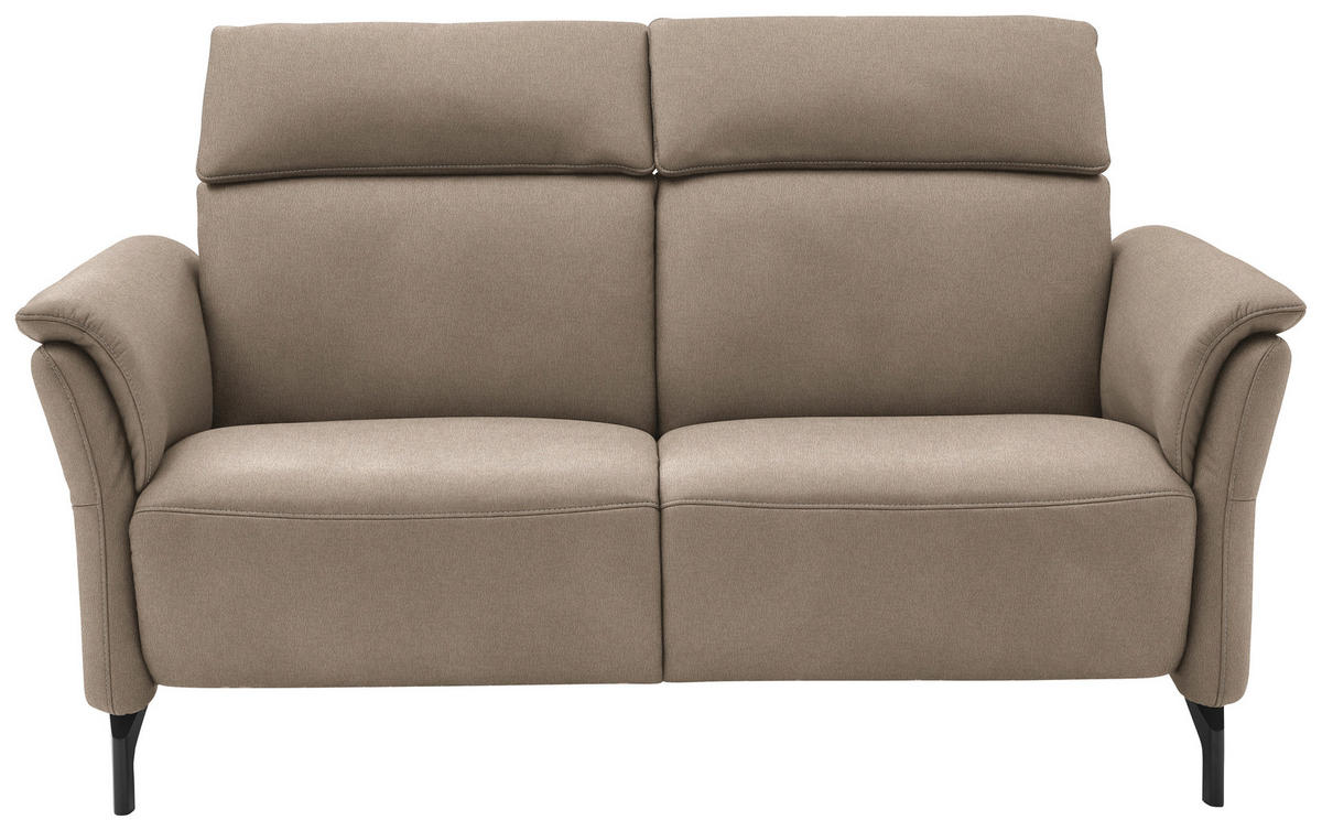 2-SITZER-SOFA Mikrofaser Taupe  - Taupe/Schwarz, Konventionell, Textil/Metall (178/103/95cm) - Dieter Knoll