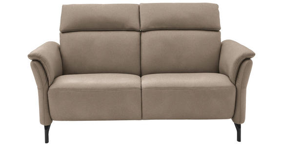 2-SITZER-SOFA  in Mikrofaser Taupe  - Taupe/Schwarz, KONVENTIONELL, Textil/Metall (178/103/95cm) - Dieter Knoll