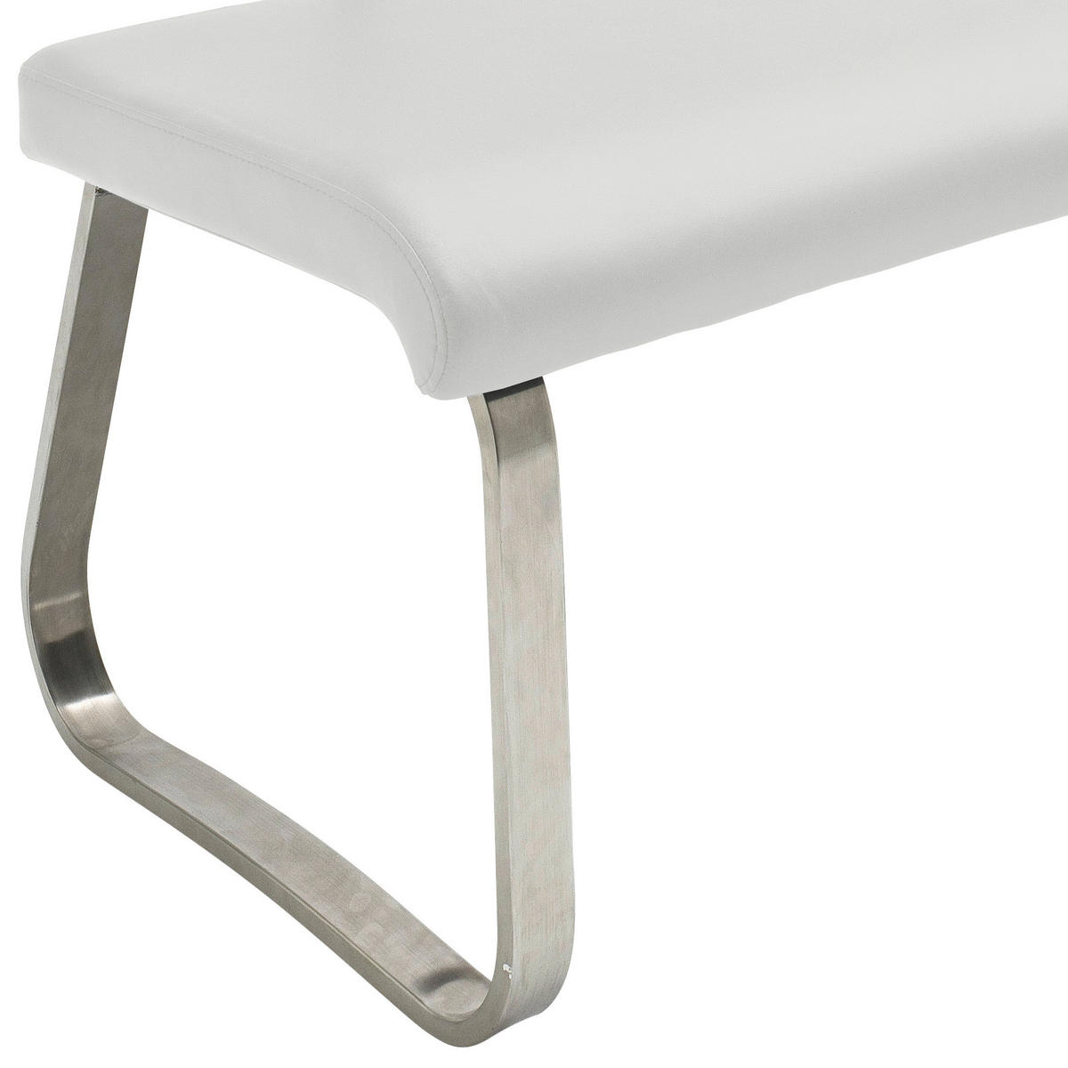 SITZBANK in Metall, Kunststoff Weiss, Edelstahlfarben  - Weiss/Edelstahlfarben, Design, Kunststoff/Metall (155/86/59cm) - Livetastic