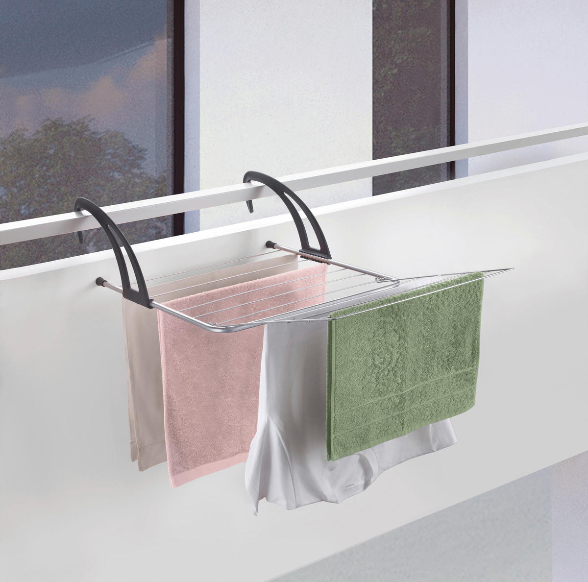 WÄSCHETROCKNER Seram  - Silberfarben, Basics, Kunststoff/Metall (51/38/84cm) - Metaltex