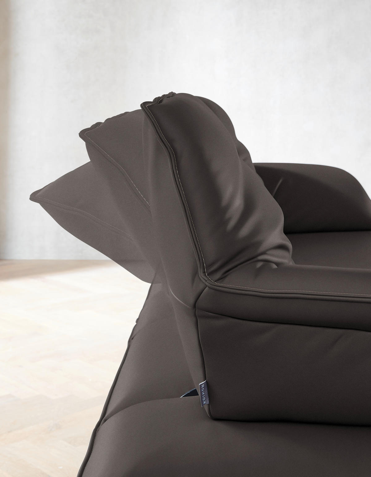 ECKSOFA in Echtleder Dunkelbraun  - Dunkelbraun/Beige, Design, Leder/Metall (252/169cm) - Koinor