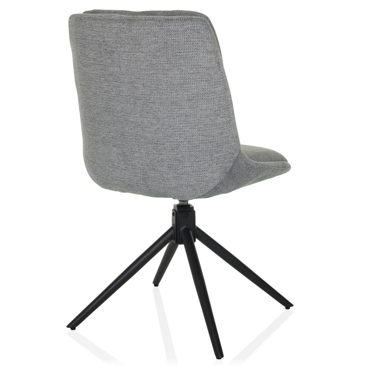 BESUCHERSTUHL  in Flachgewebe Grau  - Schwarz/Grau, MODERN, Textil/Metall (53/89/58cm) - MID.YOU