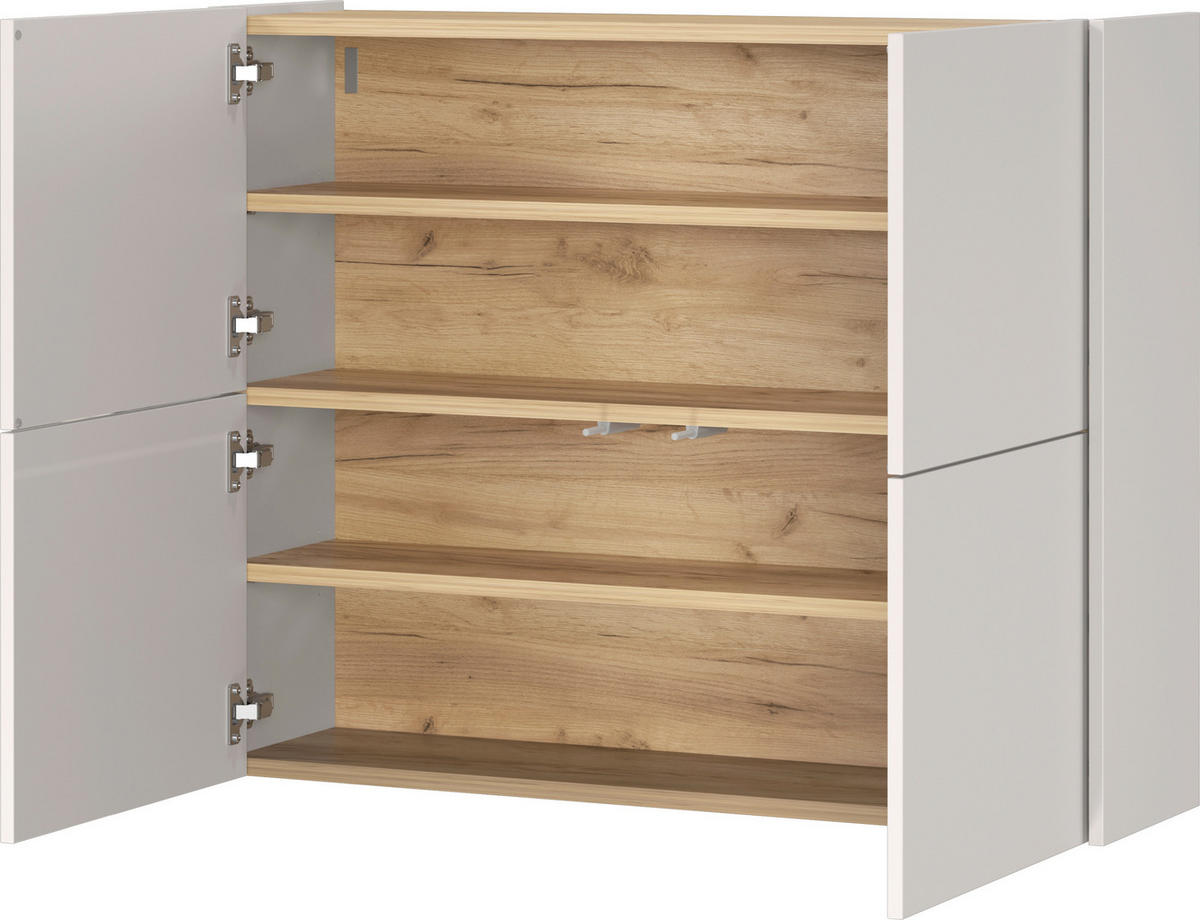 SCHUHSCHRANK GW-BINETTO  in 97/79/27 cm  - Kaschmir/Eichefarben, Design, Holzwerkstoff (97/79/27cm) - Livetastic