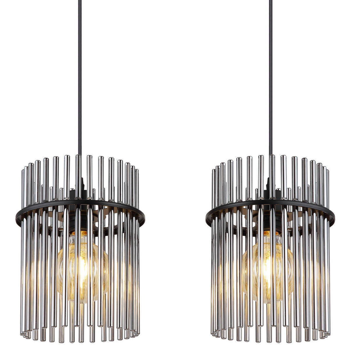 HÄNGLAMPA GORLEY 110/20/140 cm  - grå/svart, Trend, metall/glas (110/20/140cm)