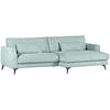 ECKSOFA in Cord Hellblau, Mintgrün  - Schwarz/Hellblau, Lifestyle, Textil/Metall (270/140cm) - Livetastic