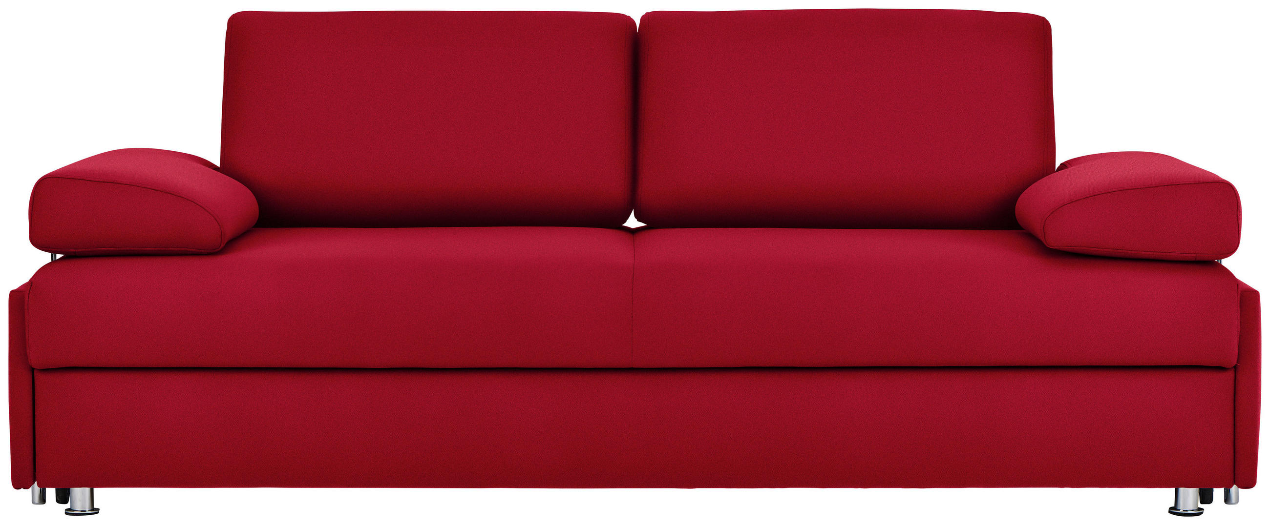 SCHLAFSOFA in Textil Rot  - Chromfarben/Rot, Design, Textil/Metall (212/84/100cm) - Bali