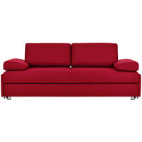 SCHLAFSOFA in Textil Rot  - Chromfarben/Rot, Design, Textil/Metall (212/84/100cm) - Bali