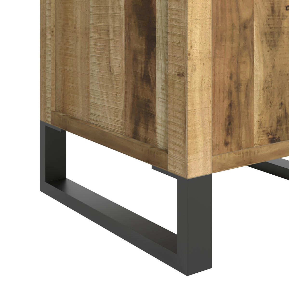 HOCHSCHRANK 43/192/40 cm  - Schwarz/Akaziefarben, Natur, Holz/Metall (43/192/40cm) - Livetastic