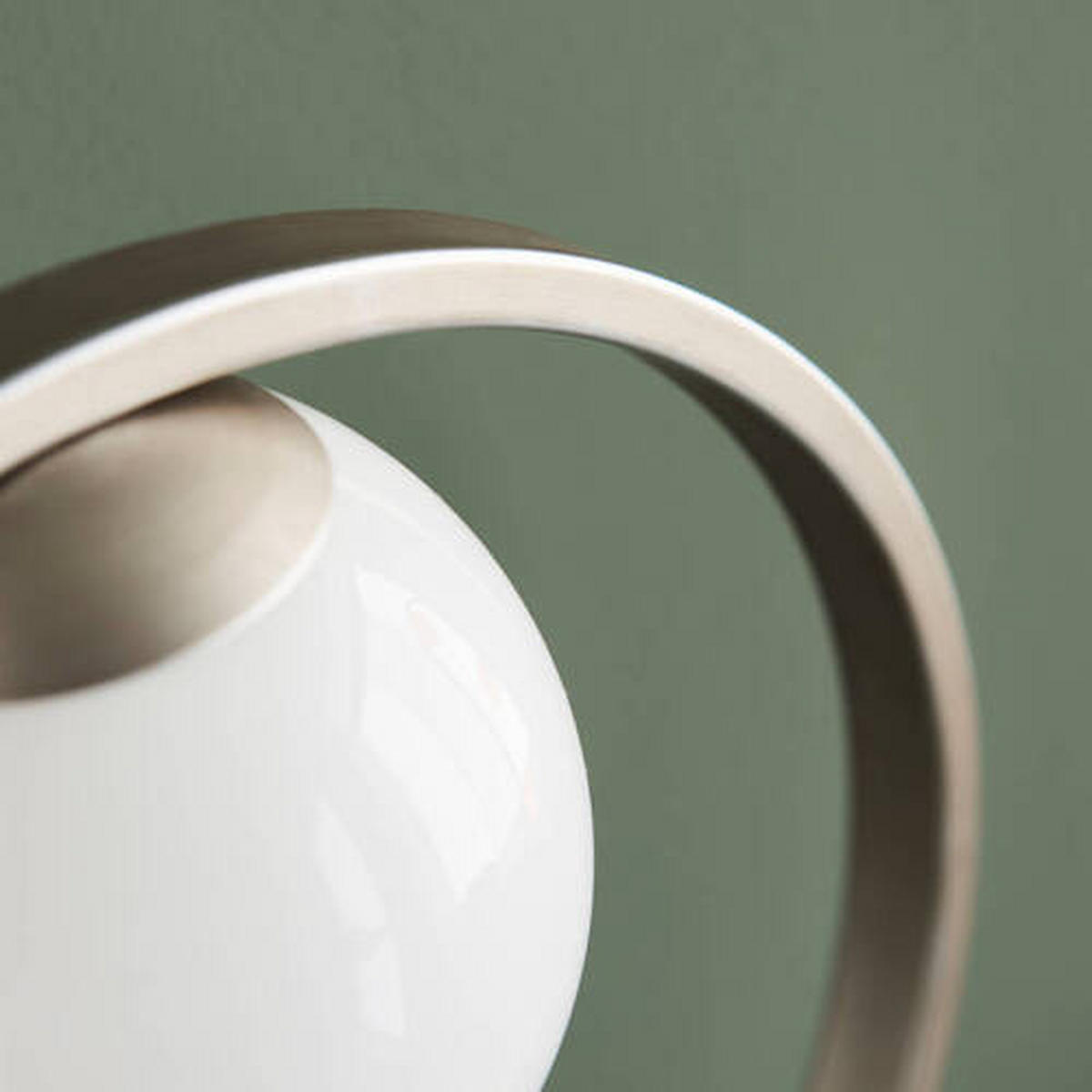 TISCHLEUCHTE 32.3/10 cm   - Silberfarben/Opal, Design, Glas/Metall (32.3/10cm) - ENDON