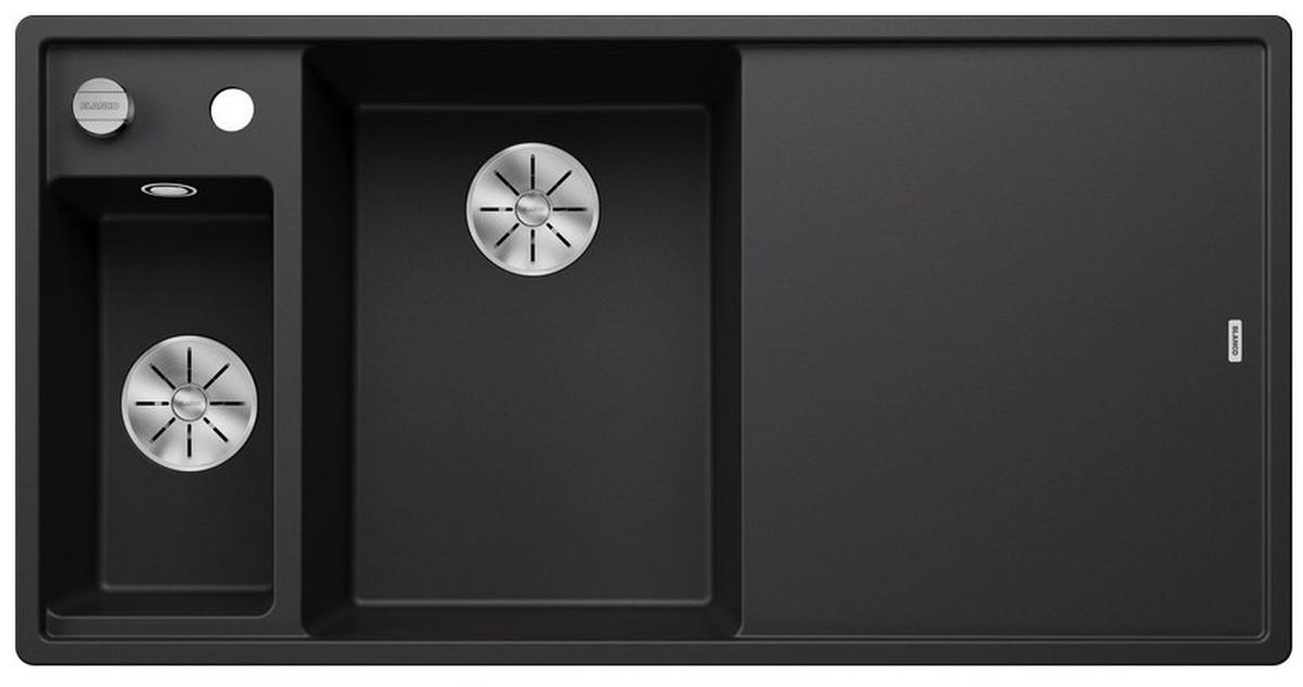 SPÜLE 525848  - Schwarz, Basics, Glas/Stein (100/19/51cm) - Blanco