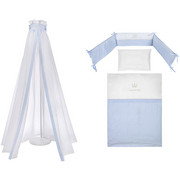 SET ZA POSTELJICO CROWN BOY - modra/bela, Basics, tekstil - Patinio