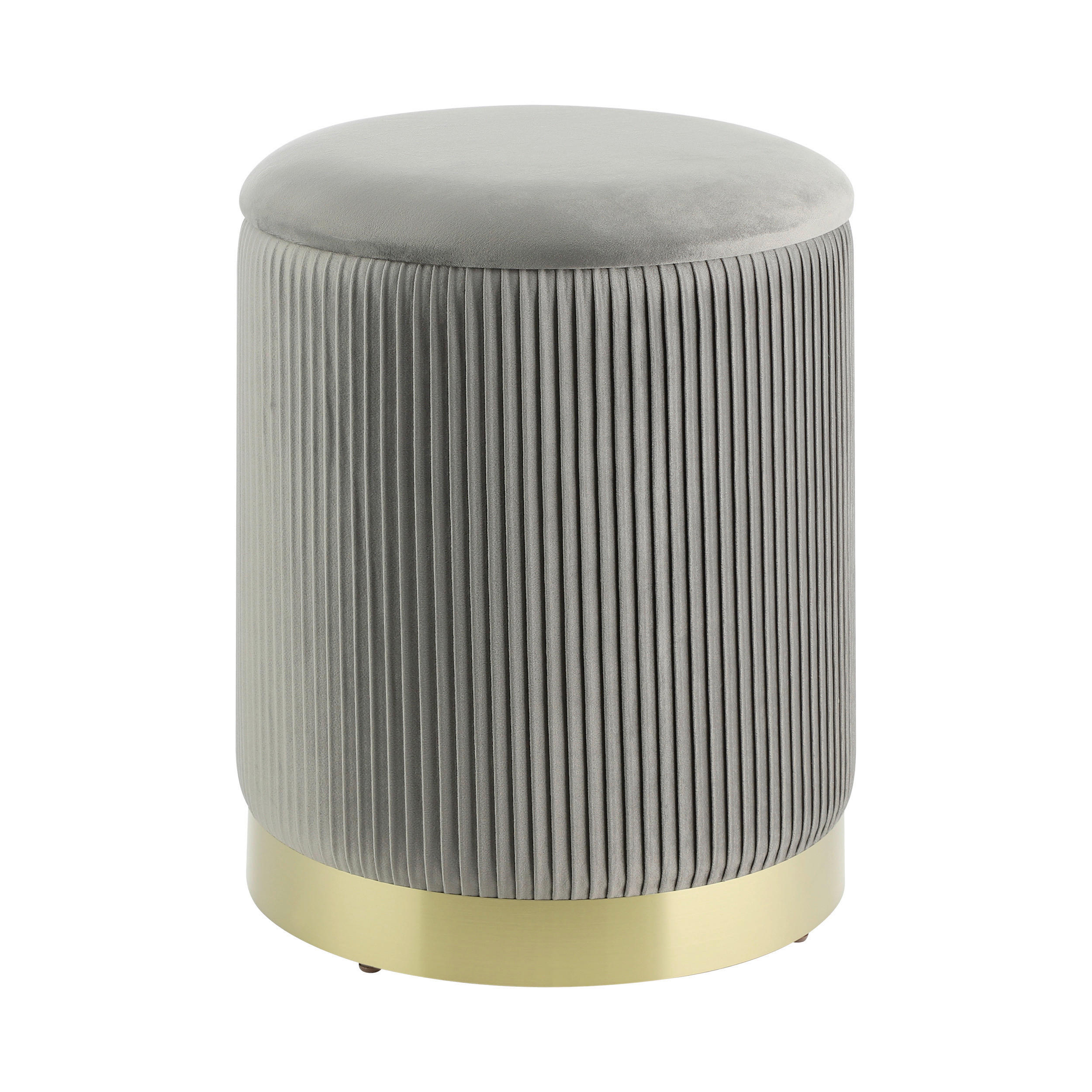 HOCKER in Textil Grau, Goldfarben  - Goldfarben/Grau, LIFESTYLE, Textil (36/44cm)