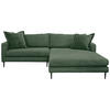 ECKSOFA JOKER Dunkelgrün Cord  - Dunkelgrün/Schwarz, Design, Textil/Metall (268/193cm) - P & B
