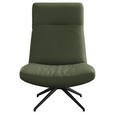 SESSEL in Echtleder Grün  - Schwarz/Grün, MODERN, Leder/Metall (74/105/92cm) - Johann Jakob